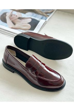 کفش لوفر زرشکی زنانه پاشنه کوتاه (1 - 4 سانتی متر) Zuum - کد 921090055