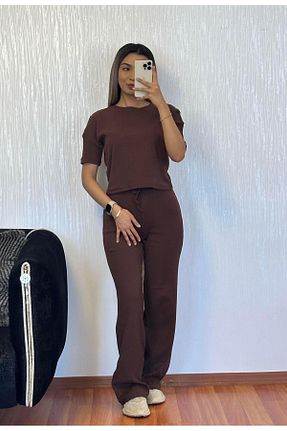ست بالاتنه و پائین تنه قهوه ای زنانه SHINE STYLE - کد 920054792