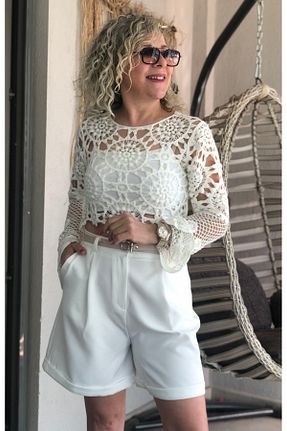 بلوز سفید زنانه Ajurlu Dila Butik - کد 920054294