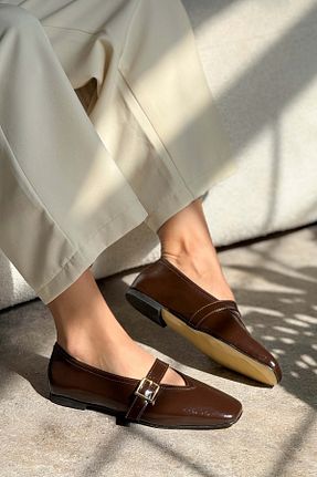 بابت قهوه ای زنانه چرم مصنوعی NİŞANTAŞI SHOES - کد 917972393