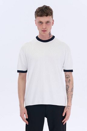 تیشرت سفید مردانه اورسایز İLKCET MODA - کد 920078793