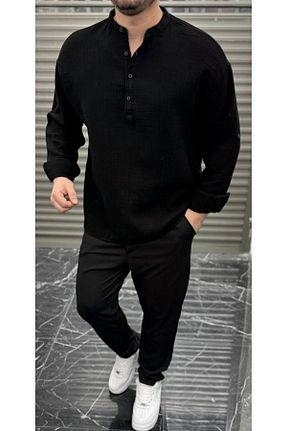 پیراهن مشکی مردانه گشاد ferywear - کد 920077948