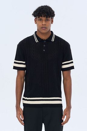 تیشرت مشکی مردانه اورسایز İLKCET MODA - کد 920077698