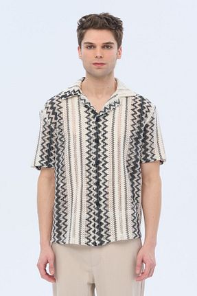 پیراهن نباتی مردانه اورسایز İLKCET MODA - کد 920086260