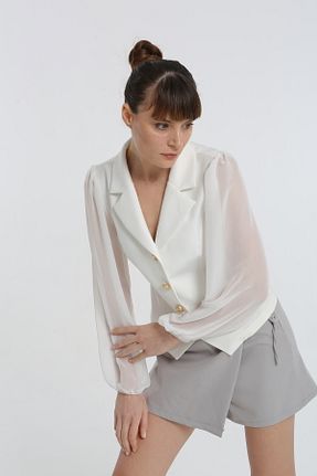 بلوز سفید زنانه ساده YORSSTYLE - کد 882562119