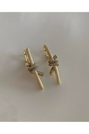 گوشواره جواهر طلائی رودیوم SU PERİSİ TAKI BİJUTERİ - کد 920108885