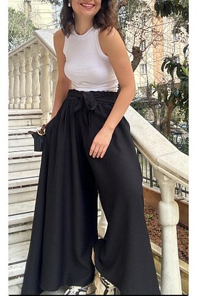 شلوار مشکی زنانه کتان LaSorella Butik - کد 920116620