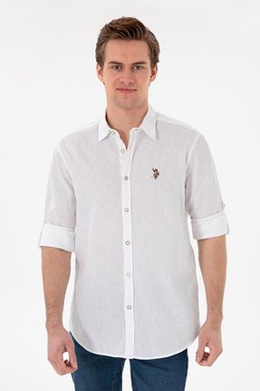 پیراهن سفید مردانه یقه پیراهنی U.S. Polo Assn. - کد 920118641