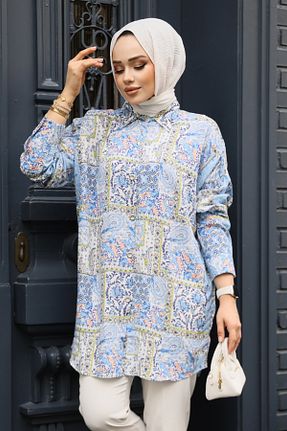 تونیک حجاب سرمه ای زنانه ویسکون Neva Style - کد 920150305