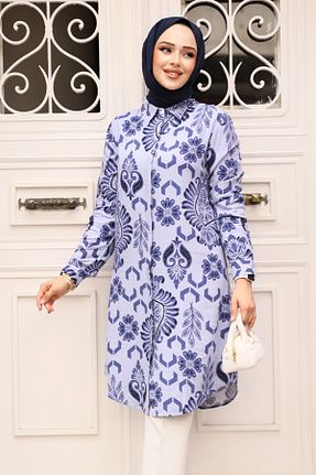 تونیک حجاب بنفش زنانه ویسکون Neva Style - کد 920150296