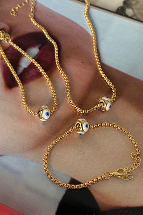 ست جواهر طلائی زنانه 3 تایی Trendy Butik - کد 920157689