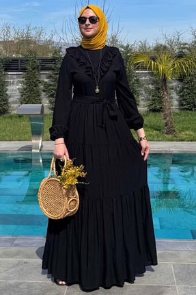 لباس حجاب مشکی رگولار Rabia Şamlı - کد 921148974