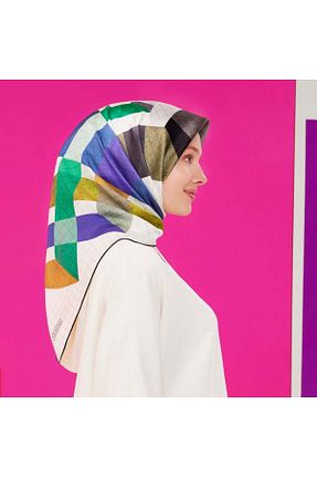 روسری زرشکی کرپ ساتن ابریشم Armine - کد 316138890