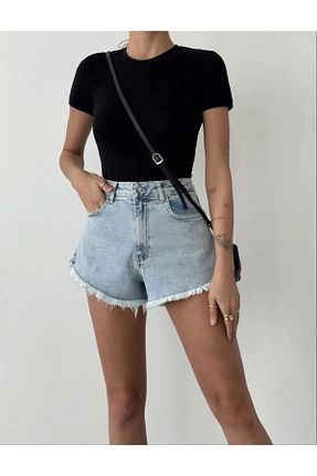 شلوارک و برمودا آبی زنانه فاق بلند Myra - کد 834928714