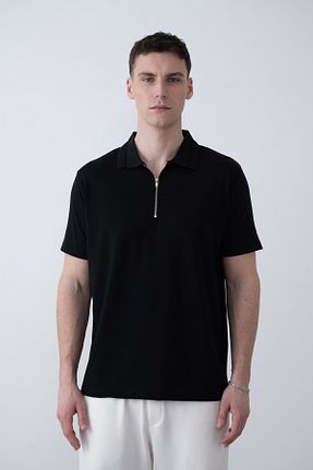 تیشرت مشکی مردانه Relaxed İLKCET MODA - کد 920005816