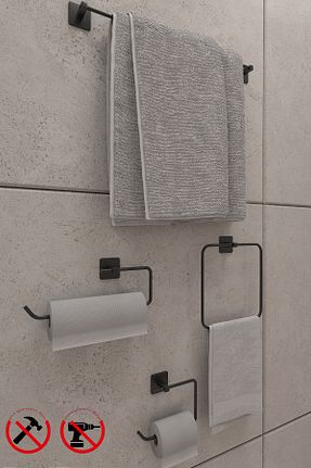 آویز حمام مشکی BellaBagno - کد 920227742
