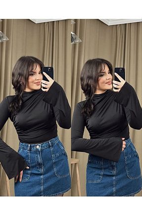 بلوز مشکی زنانه یقه U Enter - کد 920228982