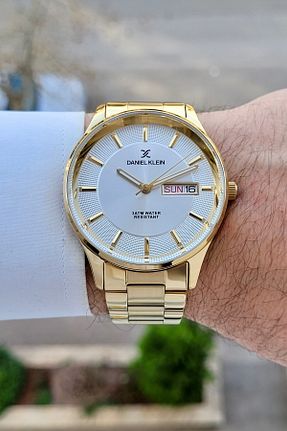 ساعت مچی طلائی مردانه 44 میلی متر Daniel Klein - کد 920208019