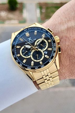 ساعت مچی طلائی مردانه 44 میلی متر Daniel Klein - کد 906105635