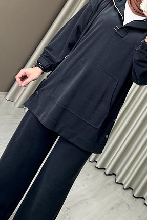 ست بالاتنه و پائین تنه حجاب مشکی زنانه Relaxed Beray - کد 920298240