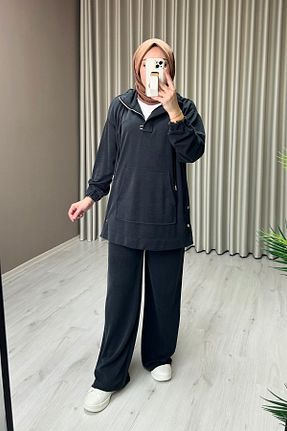 ست بالاتنه و پائین تنه حجاب مشکی زنانه Relaxed Beray - کد 920298240