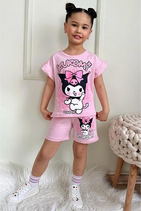 ست بالاتنه و پائین تنه صورتی بچه گانه بافت LİLLYPİCCA - کد 921212705