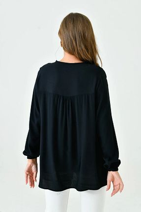 بلوز مشکی زنانه Boyundan Bağlamalı LİFERA - کد 920315835