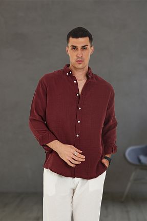 پیراهن زرشکی مردانه رگولار JR Boutique - کد 905336420