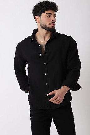 پیراهن مشکی مردانه رگولار Stilkombin - کد 920323425
