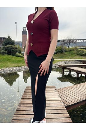 بلوز زرشکی زنانه ساده Butik - کد 920335399