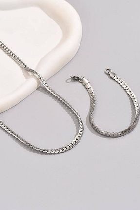 گردنبند استیل ( فولاد ) طوسی مردانه استیل ضد زنگ Bluem - کد 920363297
