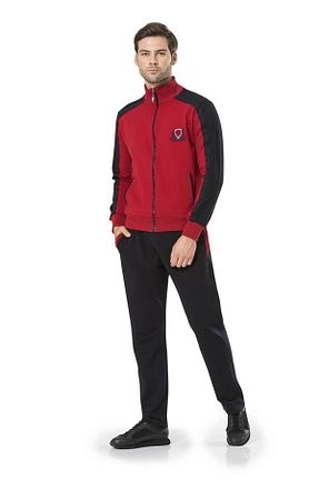 ست گرمکن زرشکی مردانه پنبه ای Pierre Cardin - کد 39399880