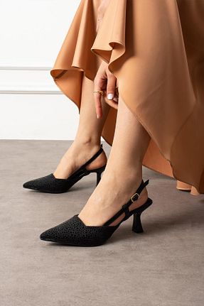 کفش پاشنه بلند کلاسیک مشکی زنانه نقره ShoeTek - کد 920427181