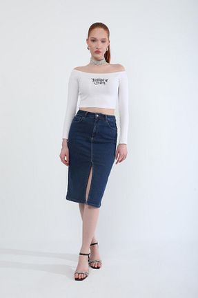 دامن آبی زنانه الاستین BANNY JEANS - کد 901439229