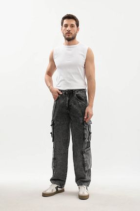 شلوار جین طوسی مردانه پاچه گشاد BANNY JEANS - کد 877158616