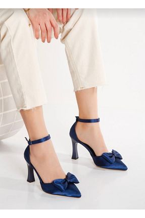 کفش مجلسی سرمه ای زنانه چرم مصنوعی FİYANA SHOES - کد 920466360