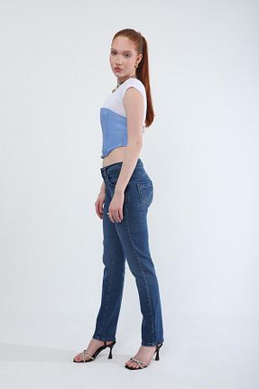 شلوار جین سرمه ای زنانه پاچه زیپ دار BANNY JEANS - کد 901444484