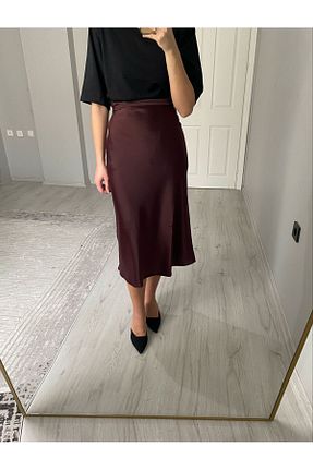 دامن زرشکی زنانه ساتن Niceboutique - کد 920474095