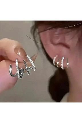 گوشواره جواهر زیرکن DEMOKAN - کد 806445089