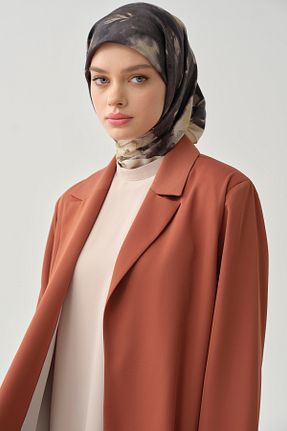 ست بالاتنه و پائین تنه حجاب قهوه ای زنانه رگولار Tuğba - کد 920500205