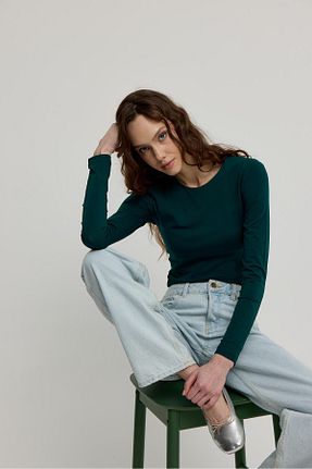 بلوز سبز زنانه رگولار TUBİA - کد 921166174
