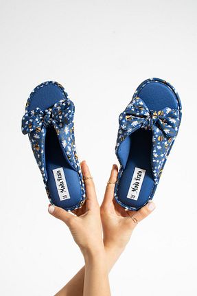 دمپائی آبی زنانه پارچه ای Moda Frato - کد 920513906