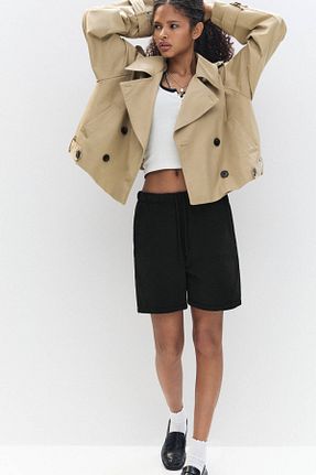 شلوارک و برمودا مشکی زنانه پنبه ای Pull & Bear - کد 920512131