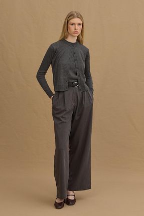 شلوار طوسی زنانه بافتنی Fahhar - کد 920518715