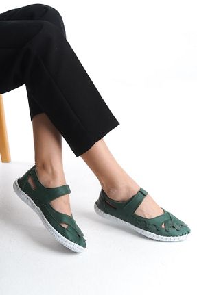 کفش کژوال خاکی زنانه چرم خالص CZ London - کد 920520355