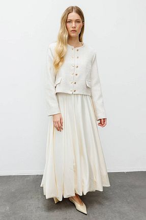 دامن بژ زنانه ساتن Hooopstore - کد 811576316