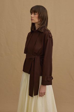 ترنچکت قهوه ای زنانه Fahhar - کد 920519535