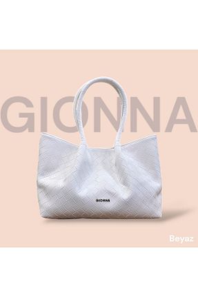 کیف دوشی سفید زنانه چرم مصنوعی GİONNA - کد 920518818