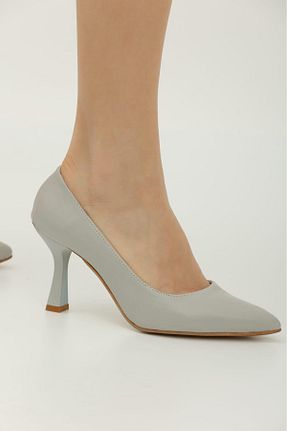 کفش استایلیتو طوسی پاشنه نازک MSF16SHOES - کد 921327486