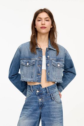 کت آبی زنانه رگولار Pull & Bear - کد 920522131